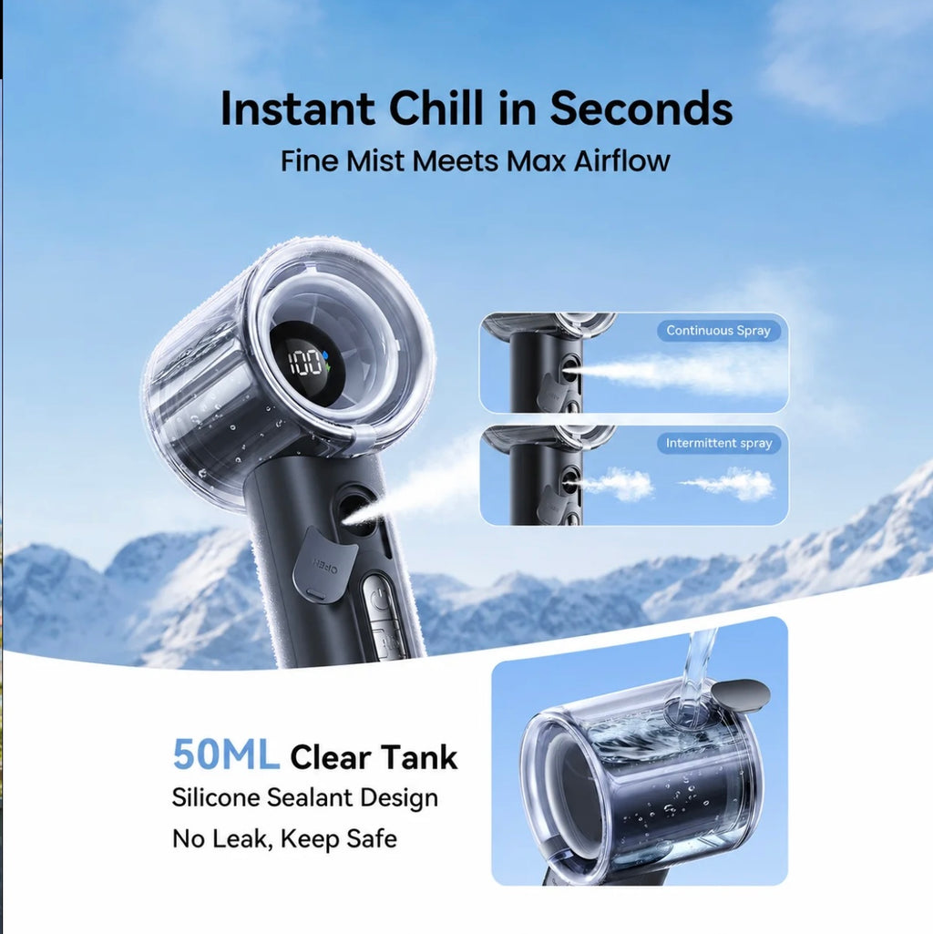 Portable Misting Fan, USB Rechargable Handheld Fan with Water Spray Mist